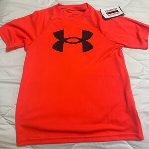 Under Armour Vibrant Red Tee with Black Logo